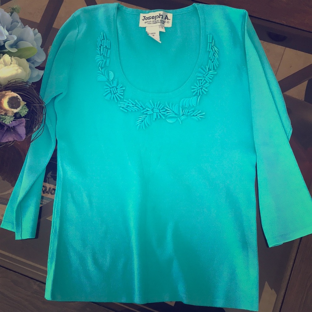 NEW TURQUOISE BLUE T-SHIRT JOSEPH A NEW